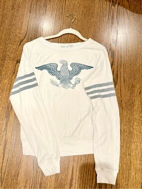 Wildfox Men's Cream Sweatshirt with Blue Eagle Graphic
